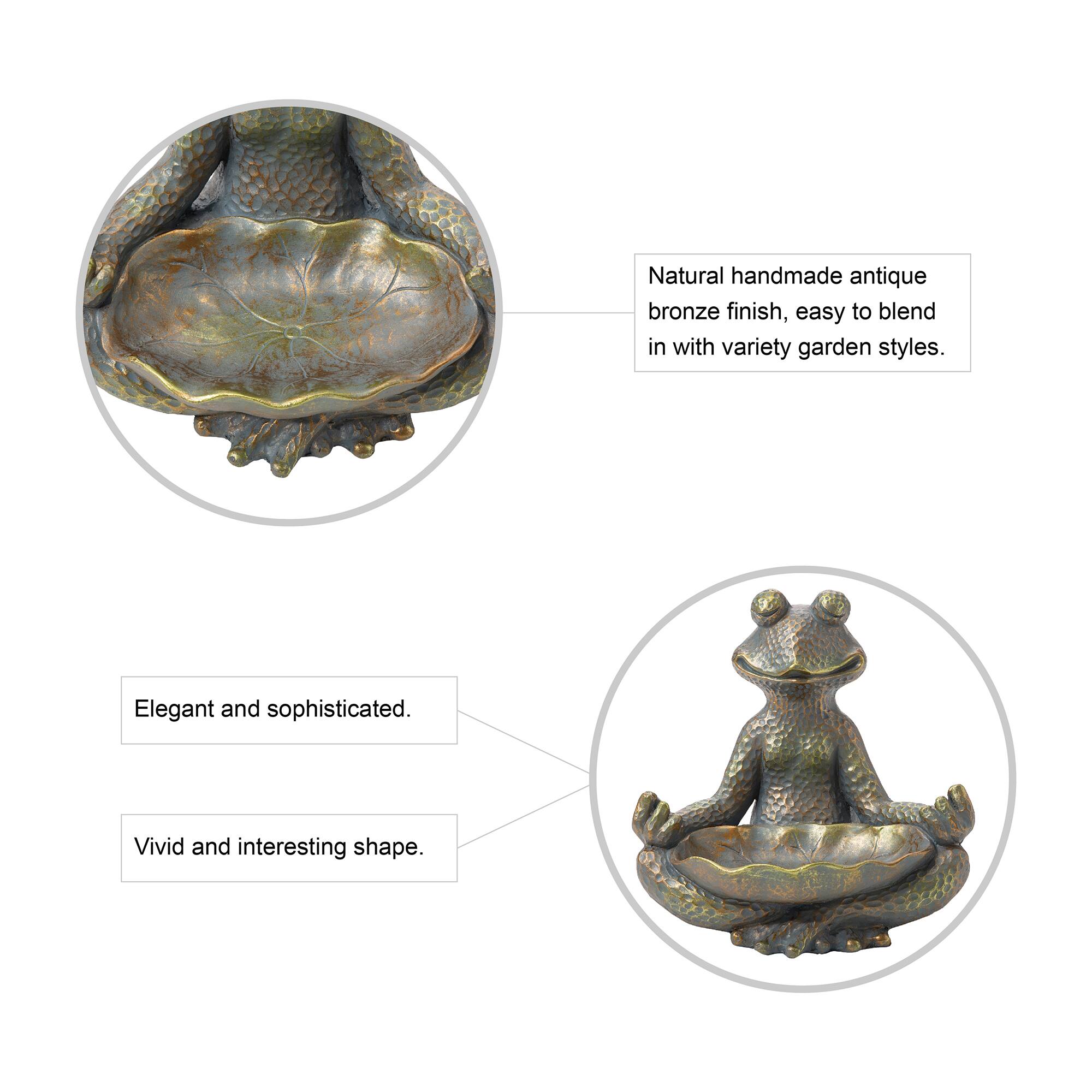 Glitzhome® 14" Bronze Yoga Frog Statue